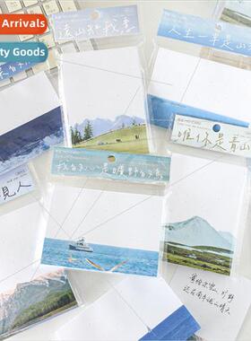 Sticky note book vertical into the mountains and the sea ser