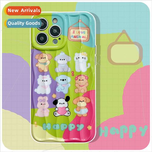 ins cartoon colorful critters iPhone 13 wave pattern 14ProMa