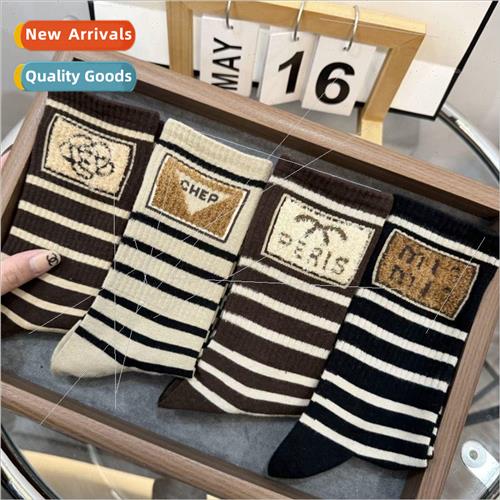 Socks womens long autumn and winter Yankee cute letters high