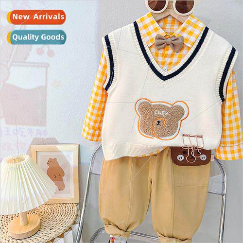 2284 fall childrens shirt three-piece set of 适用eign- fall