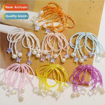 ins illusion tassel stars pearl bow diy handmade weaving bea