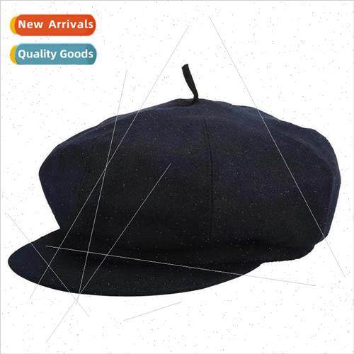 Winter mens tweed octagonal hat flat cap duck tongue cap twe