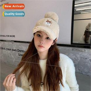 wool cap fall tongue duck velvet lamb winter and female Hat