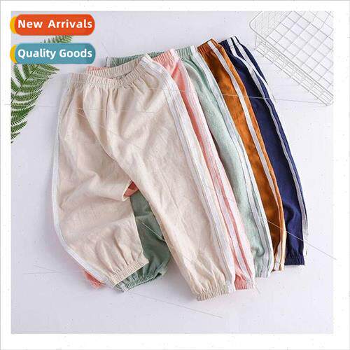 New cotton and linen childrens anti-mosquito pants summer th