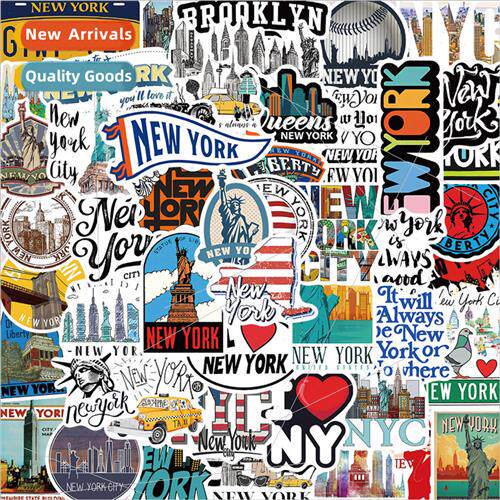 50 cartoon new york sticker graffiti sticker decoration hand