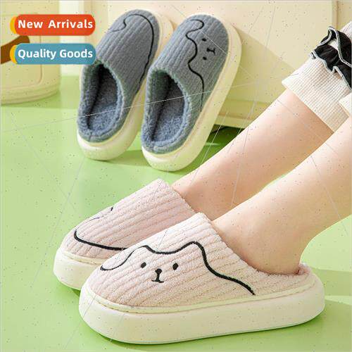 2023 new cotton slippers corduroy cartoon bear couple home t