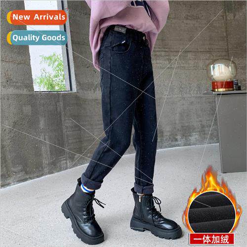 Girls pants padded thickened fall and winter new childrens f