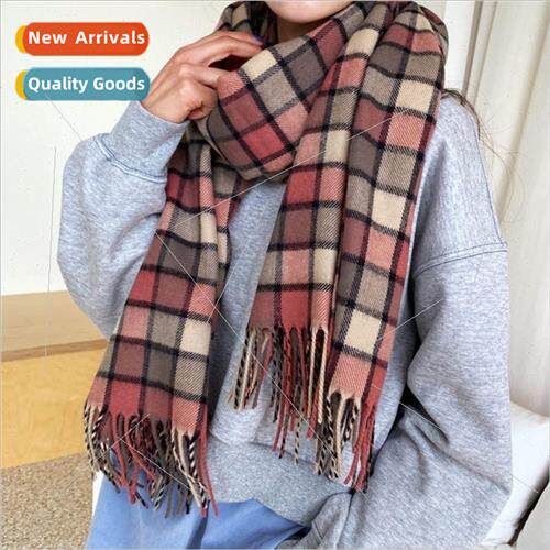 Korea Dongdaemun plaid scarf female winter new faux cashmere