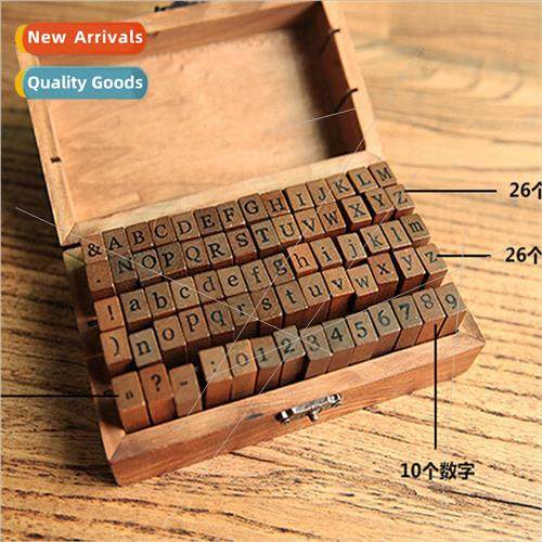 Korean Series Numbers + Alphabet Stamps Wooden Box Stamps