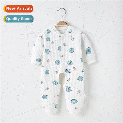 Baby warm jumpsuit fall and winter baby fall three layers of