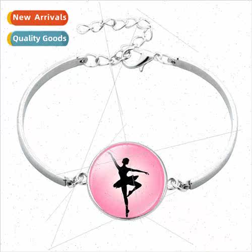Pink Ballet Girl Bracelet Personalized Time Gemstone Alloy B