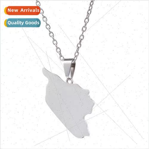 Syria Map Unisex Stainless Steel Syria Pendant Necklace