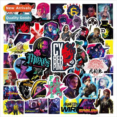 50 New Cyberpunk 2077 Graffiti Stickers Bicycle Computer Lap