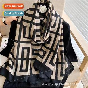 scarf female and sense linen senior Cotton winter