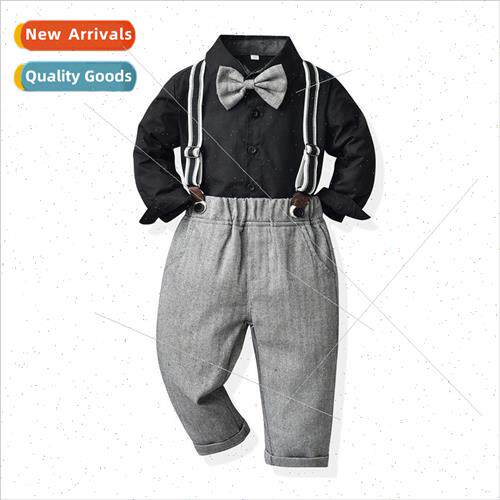 Childrens spring and autumn new pure black long-sleeved cott