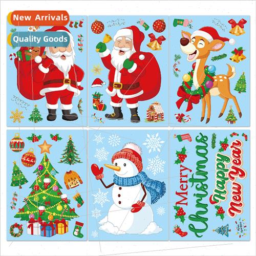 2023 Christmas window stickers wall stickers self-adhesive w
