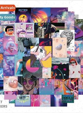 53 cute girl  steam wave handbook stickers notebook luggage