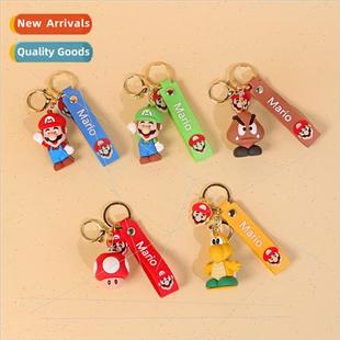 Mario doll keychain New car Super cartoon key creative