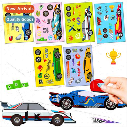 6/pack racing assembly puzzle diy childrens puzzles toys sti