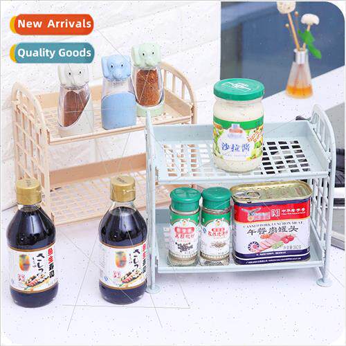 Double Plastic Organizer Kitchen Small Shelf Desktop Storage
