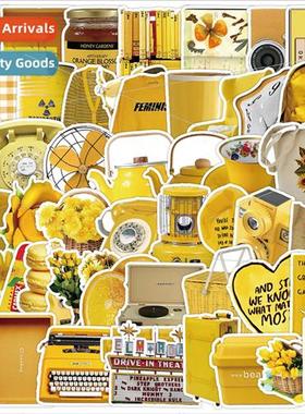 50 yellow home small objects graffiti stickers cups refriger