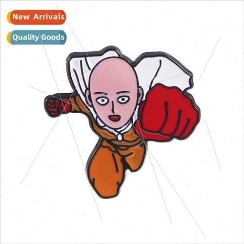 Anime  One Punch Man Saitama Sensei cartoon pin metal badge