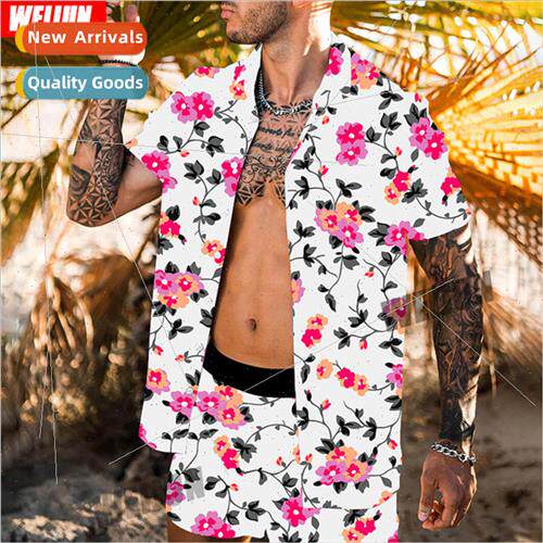 2023 Summer New Hawaii Beach Pants Swim Trunks 3D Printed Lo