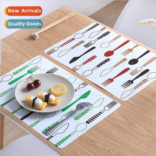 Western- dinner plate cutlery cup anti-scald mat Plastic tab