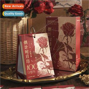 100 Days Countdown Calendar Rose Star Wish Series Vintage te