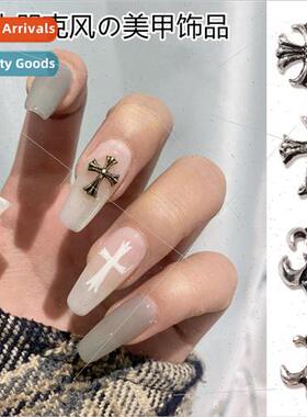 Nail jewelry retro punk  crosses together metal antique silv