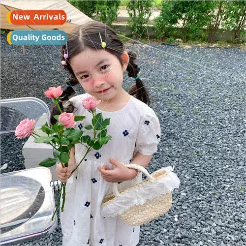 girls short-sleeved dress 2022 summer new Korean  of the 适