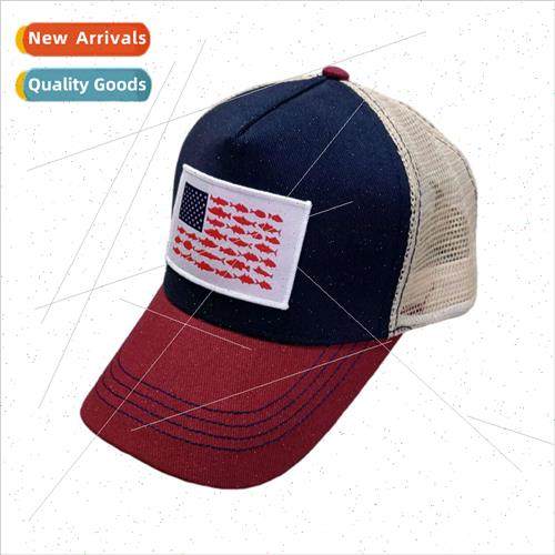 2021 new spring and summer couples American flag net cap fas