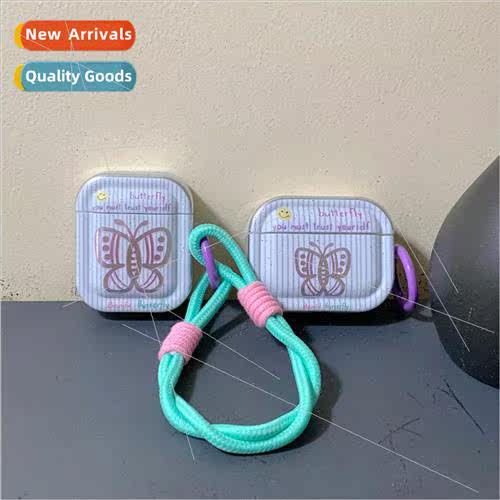 Niche ins striped butterfly bracelet 适用 airpods3 wireless