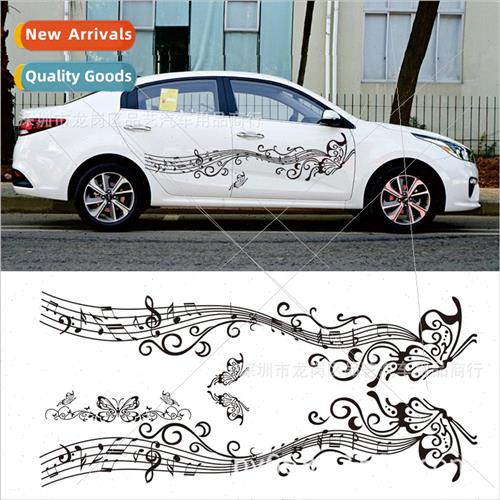 D-347 Butterfly musical notes totem car stickers sheet music