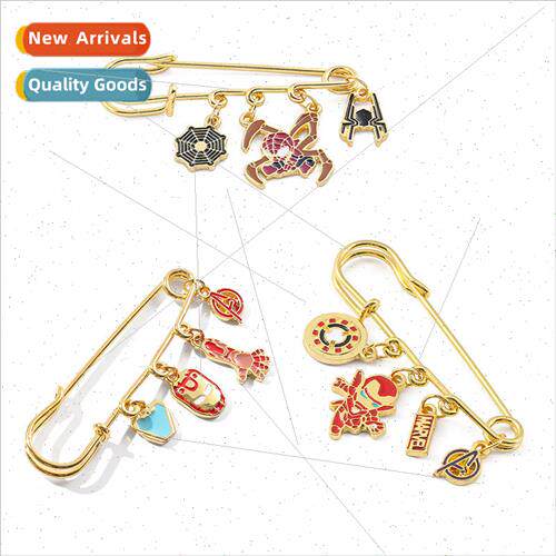 Marvel Movie Avengers Brooch Spider-Man Iron Man Metal Pin B