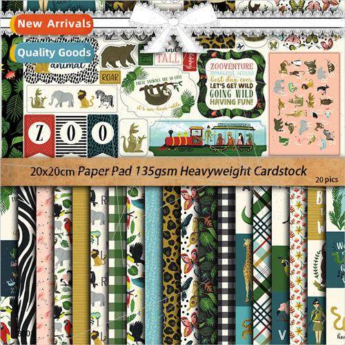 Tropical jungle 20 pcs material paper vintage plant animal p