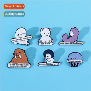 life pin Cute the marine protect environme cartoon