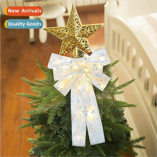 New light-up warm lights Christmas bow charm Christmas e dec