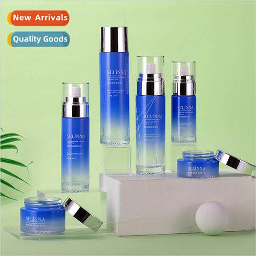 Cosmetic glass bottle package straight round glass bottle be