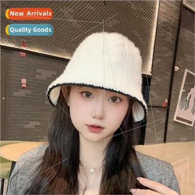 Hat womens fall and winter versatile show face small fisherm