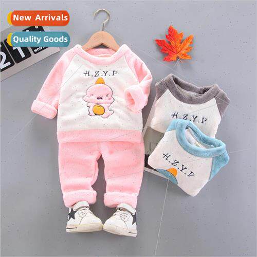 2023 winter new childrens cartoon dinosaur facecloth pajamas