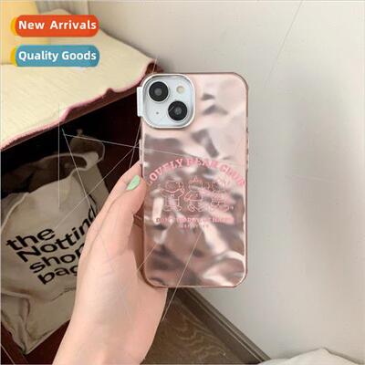 Pink Line Bear IPhone15/15ProMax Electroplated Lens Apple 14