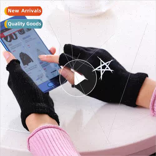 Cartoon half-finger gloves men and women in the fall and win