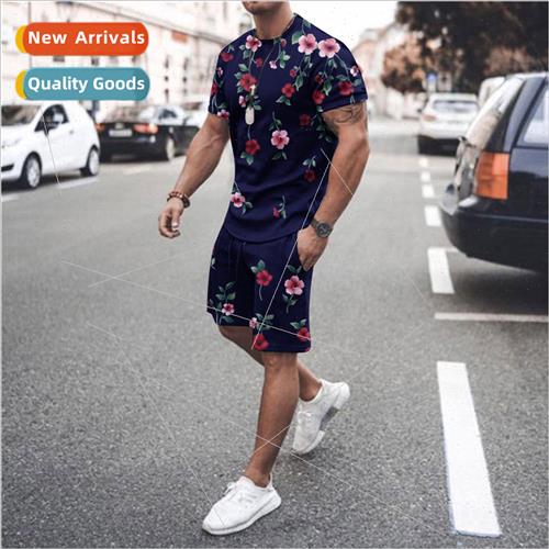 Outlet  T-shirt_Shorts Set 3D Digital Printing Mens Summer S