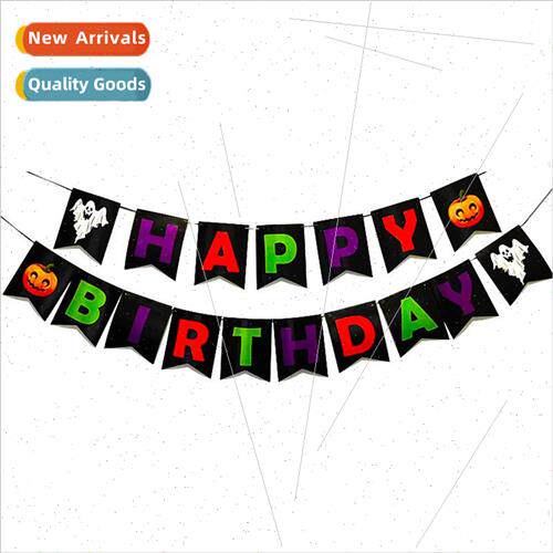 Halloween Theme Party Decoration Birthday Flags Pumpkin Ghos