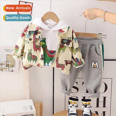 2023 fall new pony three-piece cartoon suit 1-5 years old bo