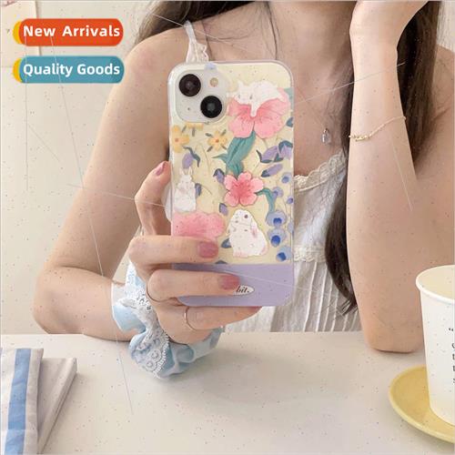 Pink Tulip Bunny Apple 14ProMax Reversible Apple 13/12 Phone