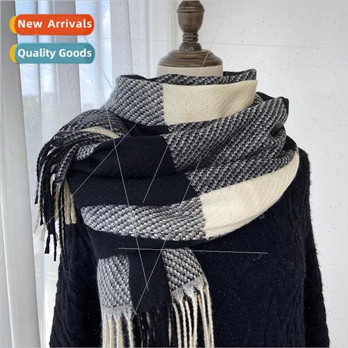 Autumn and winter new plaid scarf female fashion wild Korea