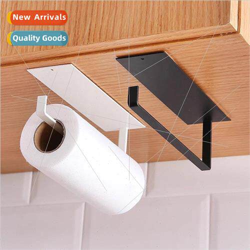 Kitchen iron paper towel holder cabinet hanging shelf rollin