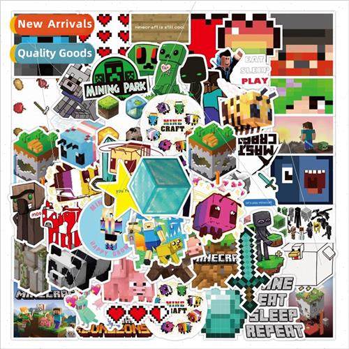 50 -repeating cartoon game my world doodle stickers luggage